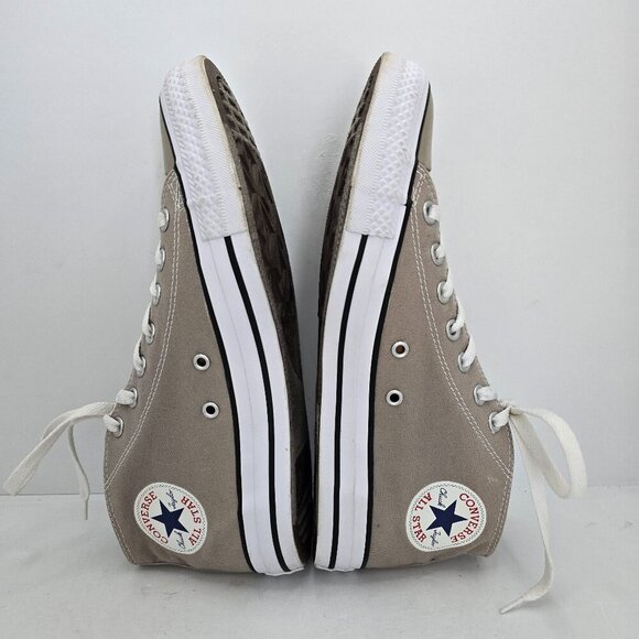 Converse | Chuck Taylor's All-Star tan canvas neutral mids sneakers | MENS 8 - Picture 7 of 8
